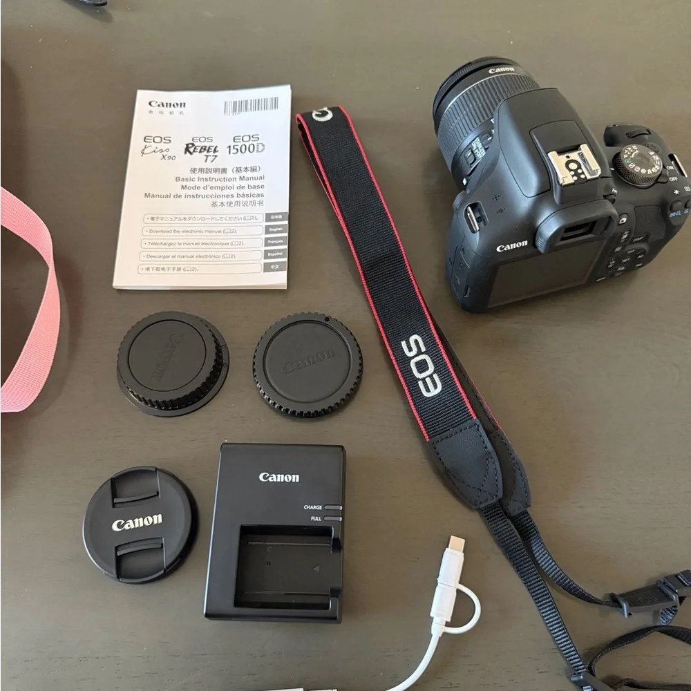Canon EOS Rebel T7 EF-S 18-55mm IS II KIT Black Camera and accessories